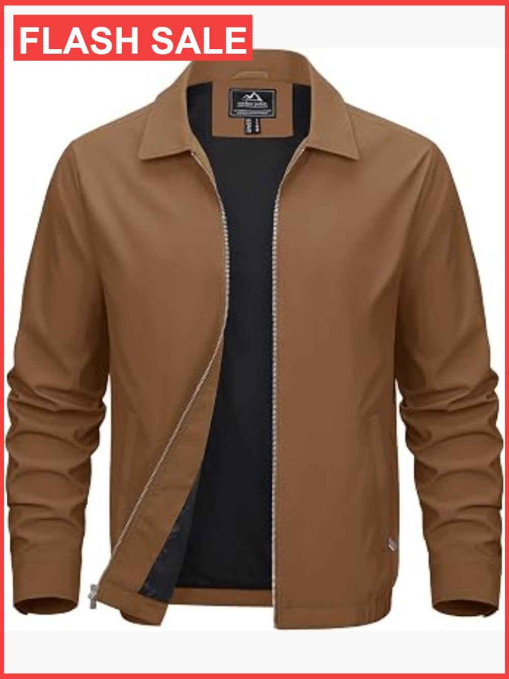 Men's Windbreaker Jacket Full Zip Light Coat with Pockets